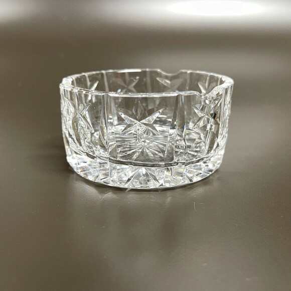 Crystal Glass Bowl Candle Holder Dish Trinket Ashtray 3 1/2" x 1 3/4" High - Picture 3 of 7